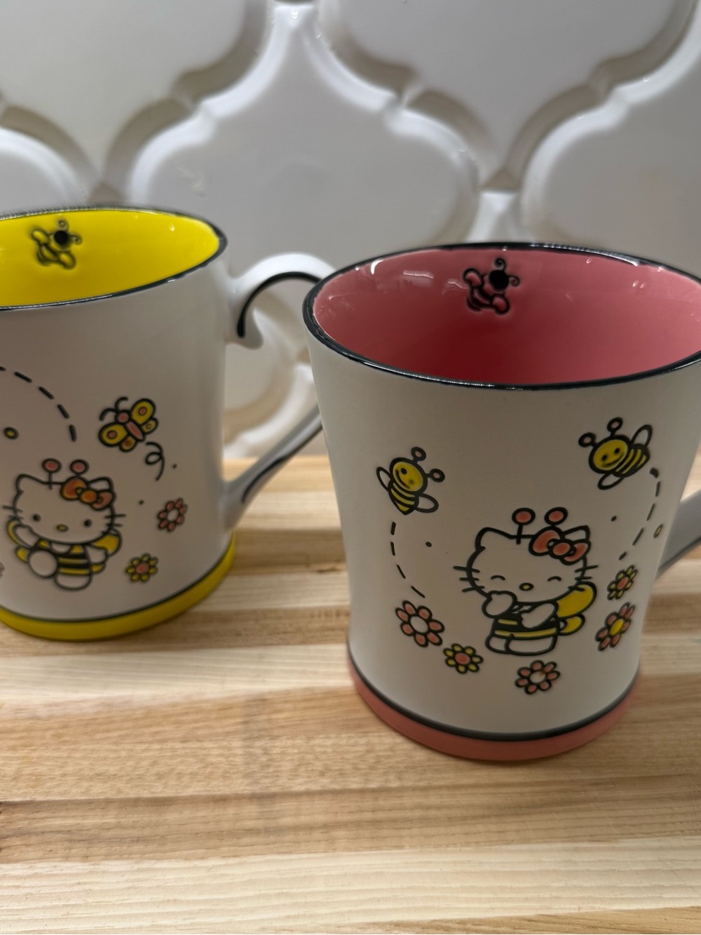 Blue Sky Clayworks Hello Kitty Bee Happy Ceramic Mug Set of 2